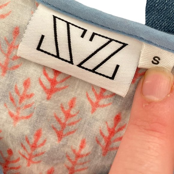 SZ Blockprints Tunic Top Small S Pink Blue Floral Tassels Vibrant Blouse Shirt - Picture 4 of 6